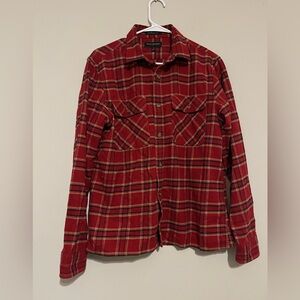 Banana Republic Red Plaid Flannel Shirt Size M